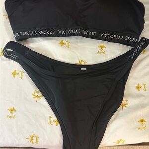 Victoria's Secret Black Bandeau Set